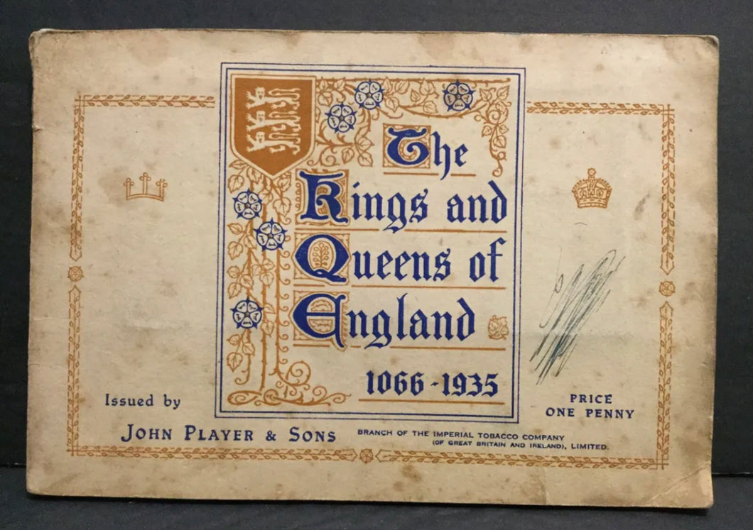 1935 Player Kings & Queens of England Set of 50 Cards in Factory Album