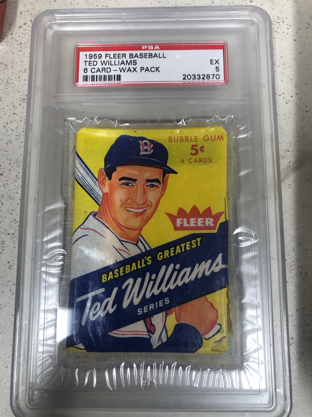 1959 Fleer Ted Williams 6 Card Wax Pack PSA 6