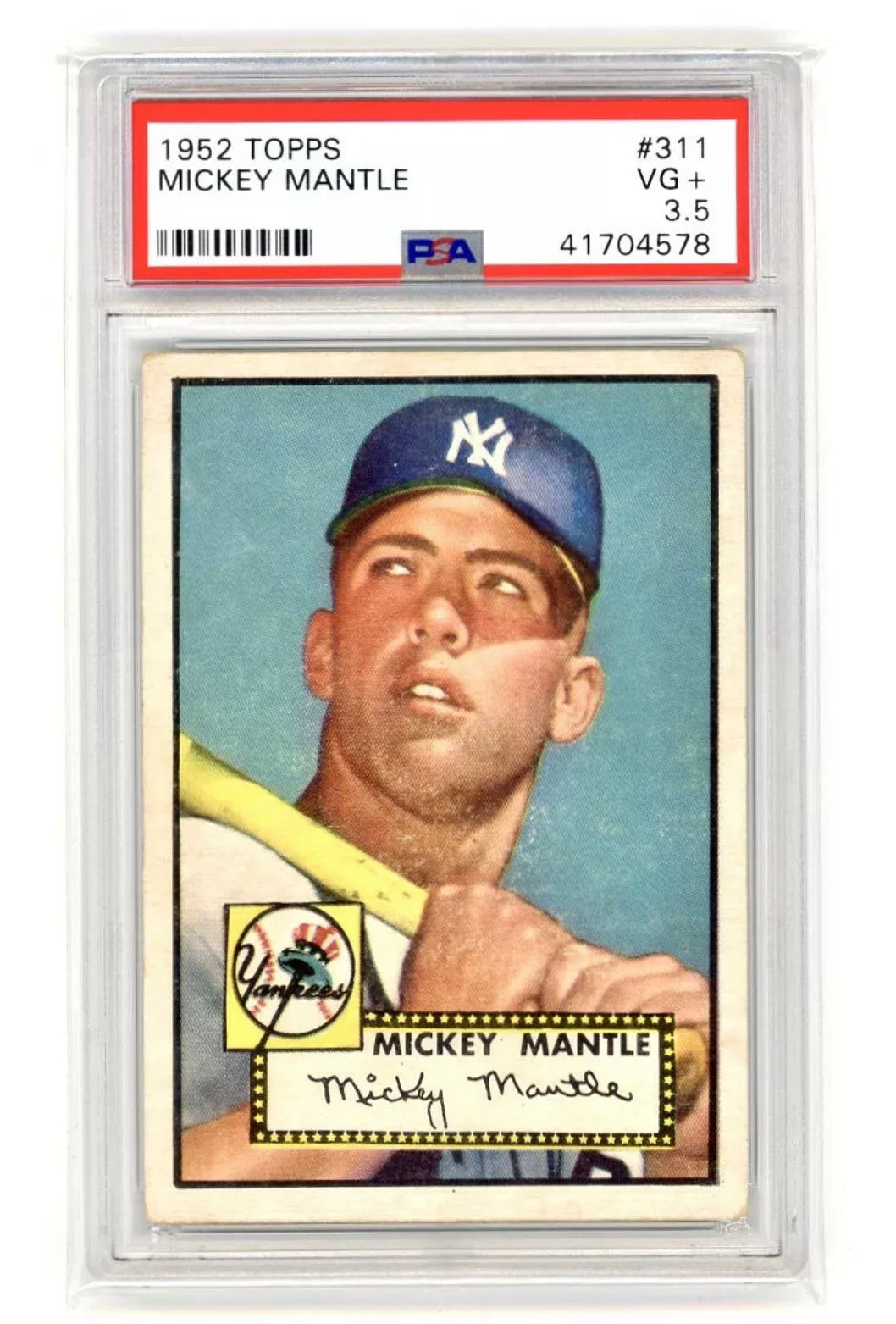 1952 Topps #311 Mickey Mantle PSA 3.5 VG Rookie