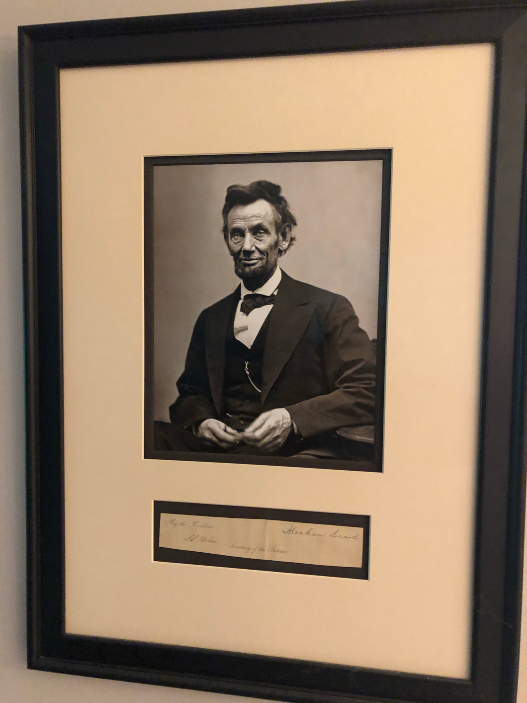 1861 - 1865 Abraham Lincoln In Office Cut PSA