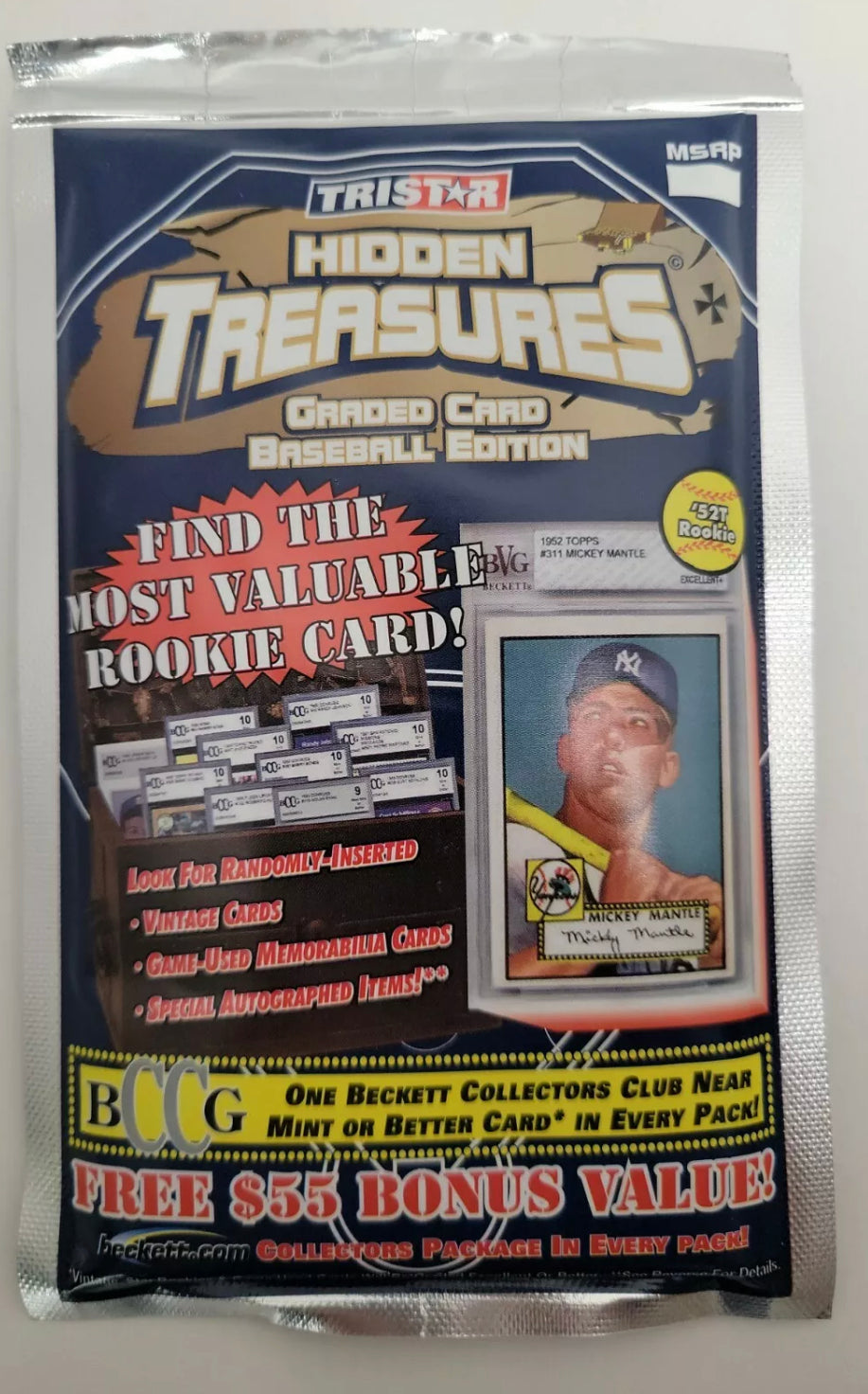 1 pack 2006 TriStar Hidden Treasures Graded Card Baseball Edition