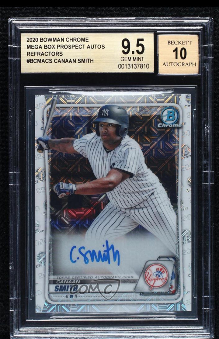 2020 Bowman Chrome Mega Box Mojo Canaan Smith-Njigba Smith BGS 9.5 GEM MINT Auto