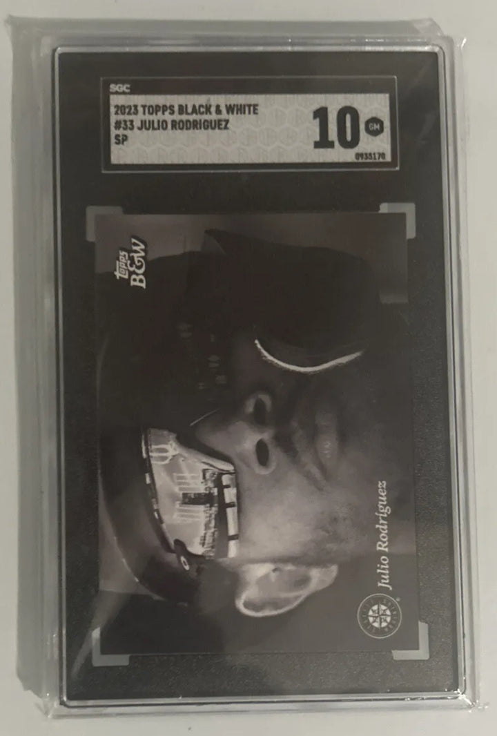 2023 Topps Black and White #33 Julio Rodriguez Variation SP SGC 10