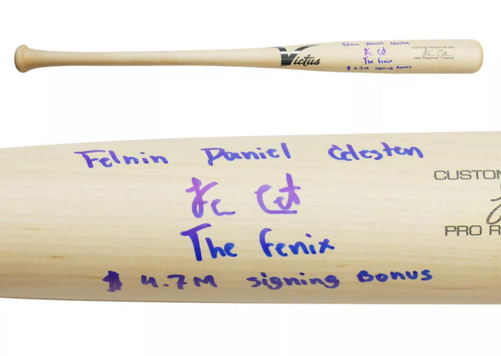 Felnin Celesten Mariners Signed Full Name Inscribed Victus Game Bat USA