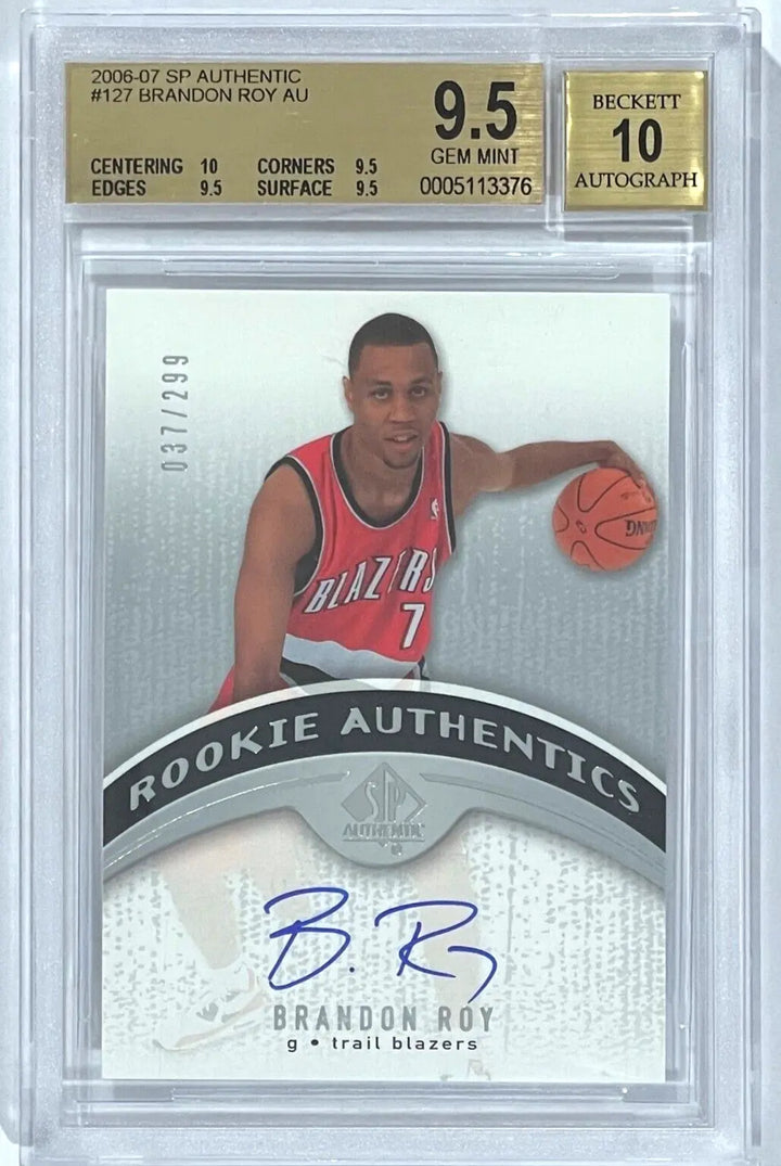 2006-07 Upper Deck SP Authentic Brandon Roy Auto RC #127 /299 BGS 9.5 w/10 Auto