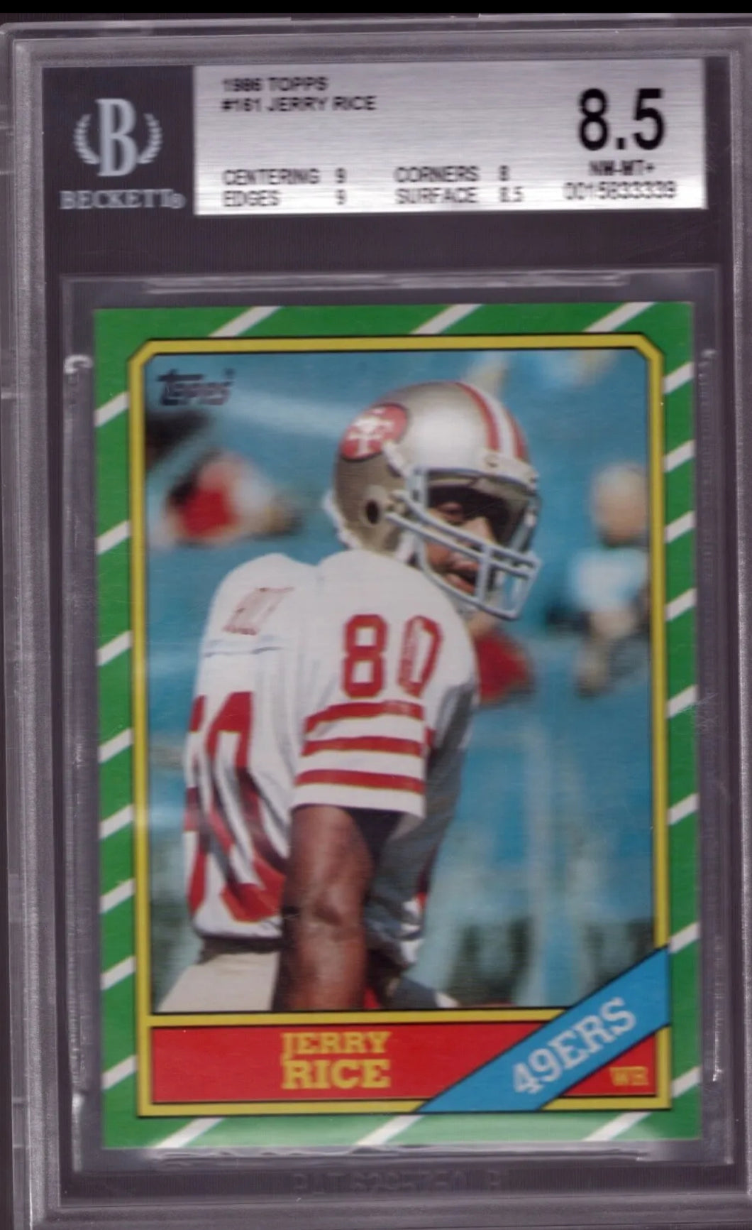 1986 Jerry Rice Topps Football Rookie RC BGS 8.5