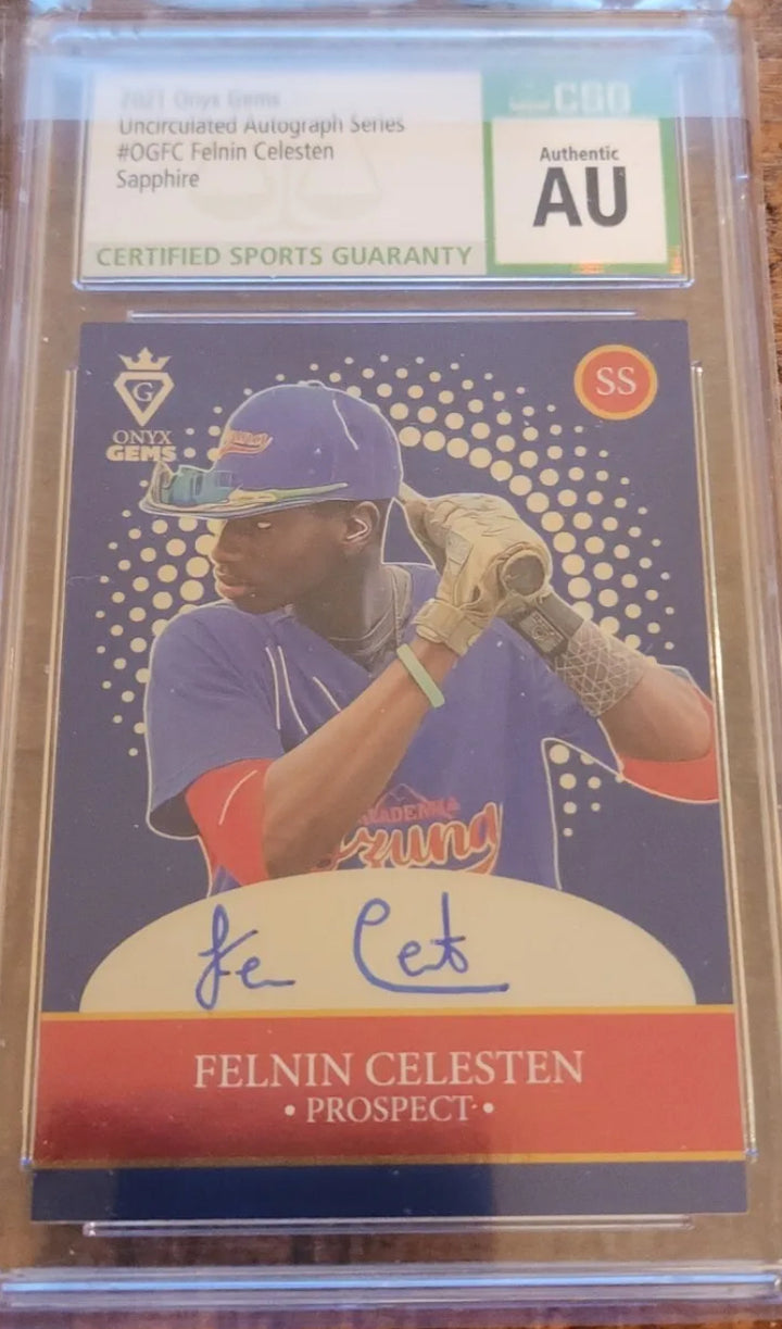 2021 Onyx Gems Felnin Celesten RC CSG Authentic AU Uncirculated Autograph /100