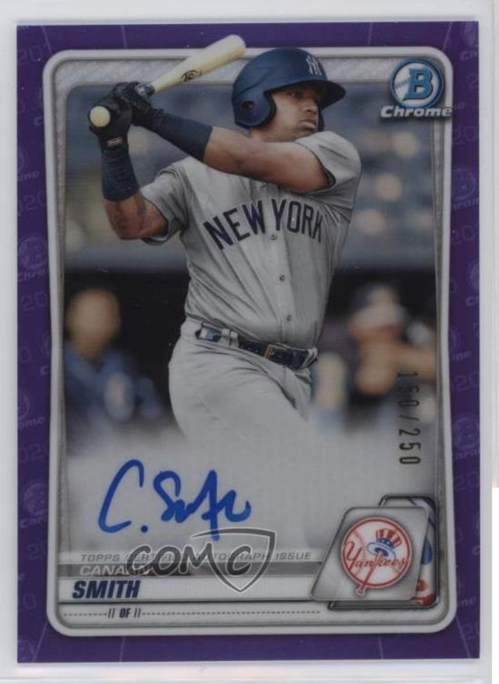 2020 Bowman Chrome Prospects Purple Refractor Canaan Smith-Njigba Smith Auto