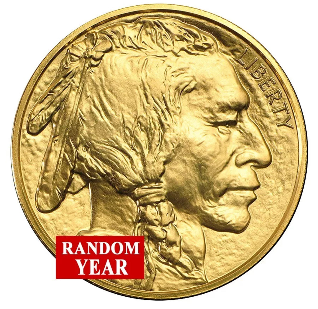 Random Year - 1 oz .9999 Fine Gold American Buffalo Coin BU