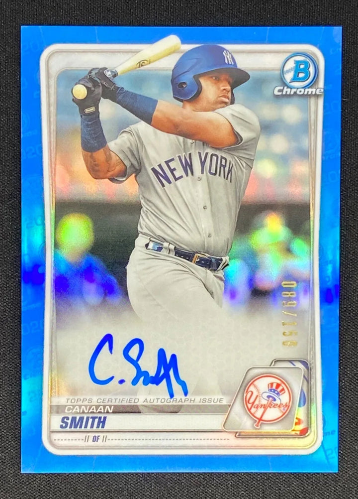 2020 Bowman Chrome Canaan Smith-Njigba Auto /150 Blue Refractor Autograph
