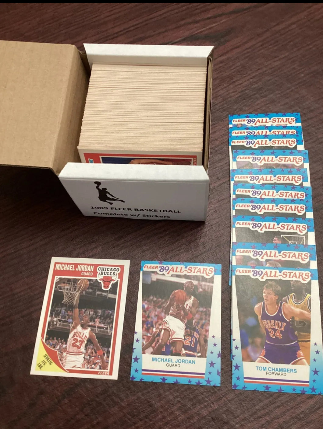 1989-90 FLEER BASKETBALL Complete Set - MICHAEL JORDAN 1-168 with *STICKERS - NM