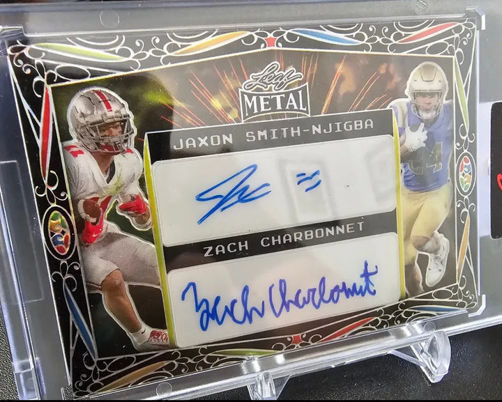 2023 Leaf Metal Jaxon Smith-Njigba And Zach Charbonnet 1/1 Encased Auto