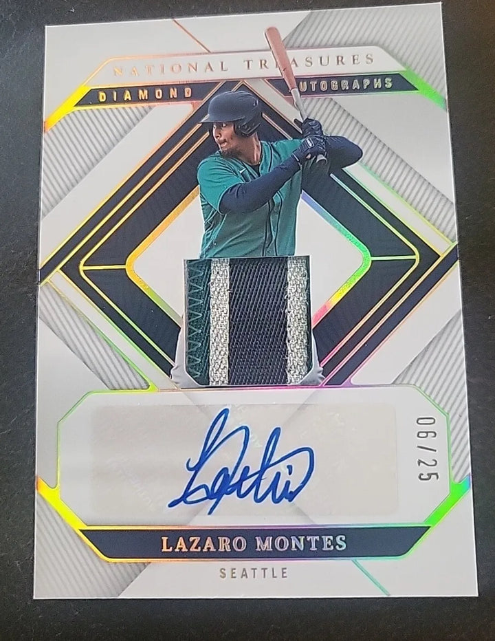 Lazaro Montes  #6/25 Auto 3 Color Patch Rc  2023 Panini  National Treasures ...