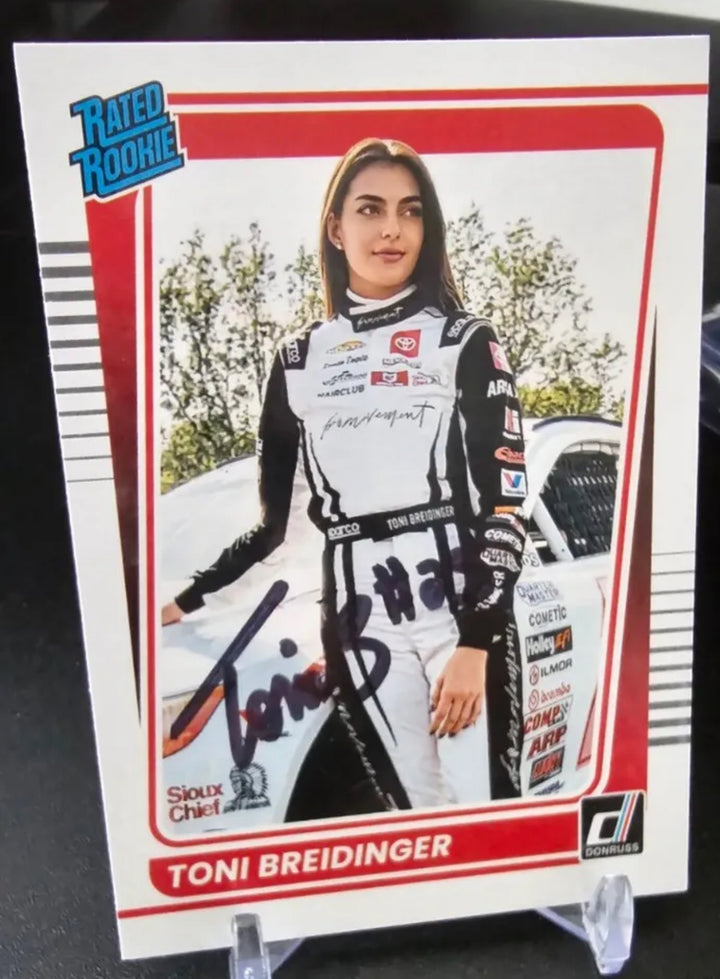 SIGNED Toni Breidinger RC 2022 Panini Donruss Racing Rated Rookie #34 NASCAR
