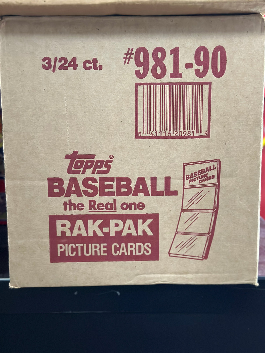 1990 TOPPS BASEBALL RAK-PAK RACK PACK CASE