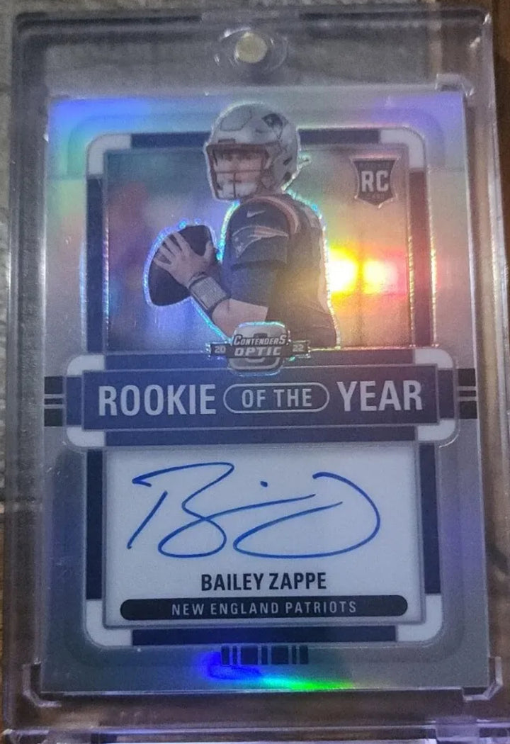 Bailey Zappe 2022 Panini Contenders Optic Rookie Of The Year Auto Prizm #73/75