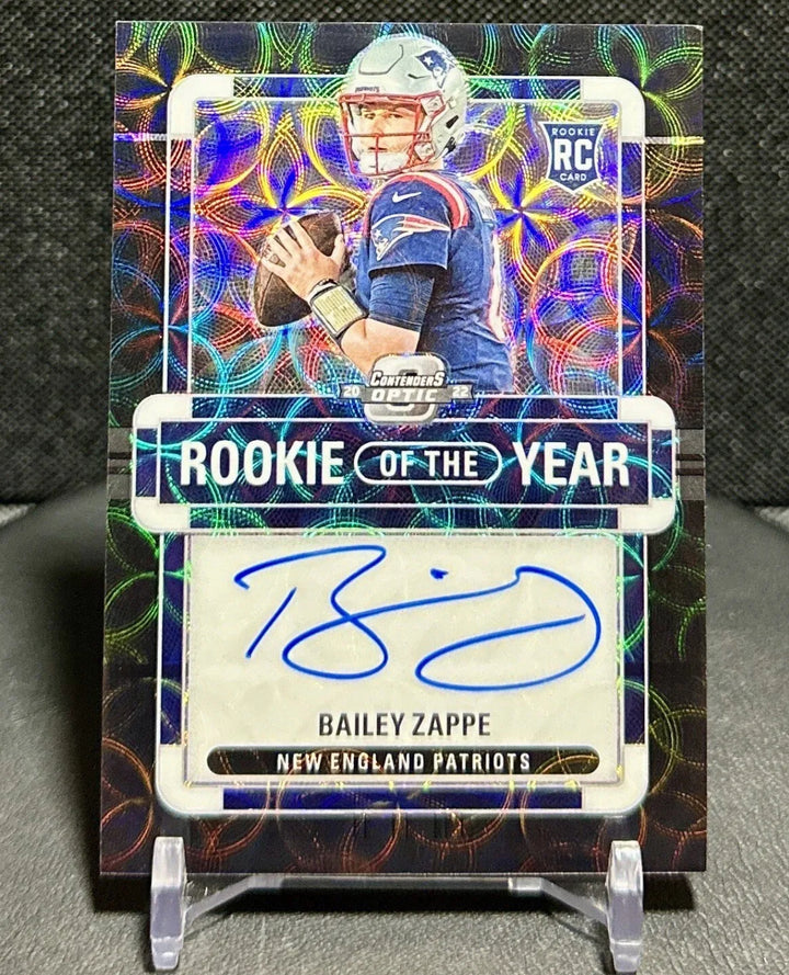 2022 Contenders Optic BAILEY ZAPPE #/25 ROY Auto Rookie RC Black Scope Patriots