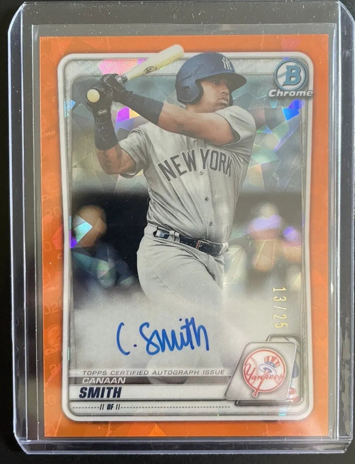 CANAAN SMITH AUTO 2020 Bowman Chrome SAPPHIRE Autograph ORANGE REFRACTOR #/25 RC