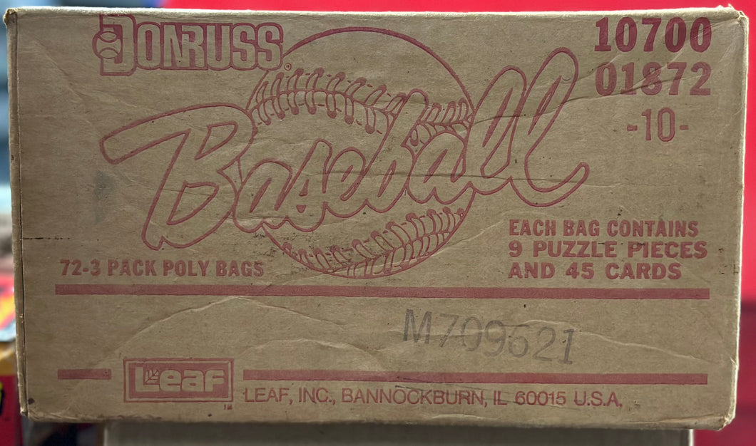 1987 Donruss Rack Pack Case 72 Packs 45 Cards Factoty Sealed