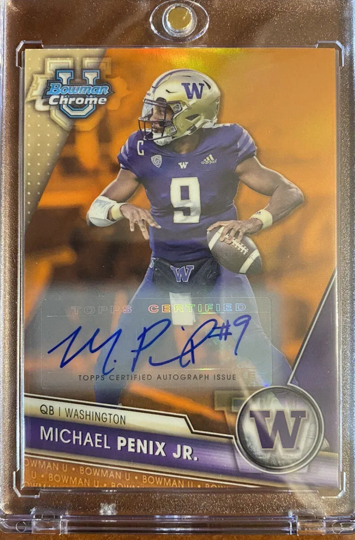 2023 Bowman U Chrome Michael Penix Jr. Orange Auto /25 - Washington Huskies