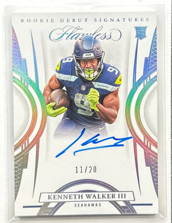 2022 Flawless Kenneth Walker III Rookie Auto Autograph #11/20 Seahawks