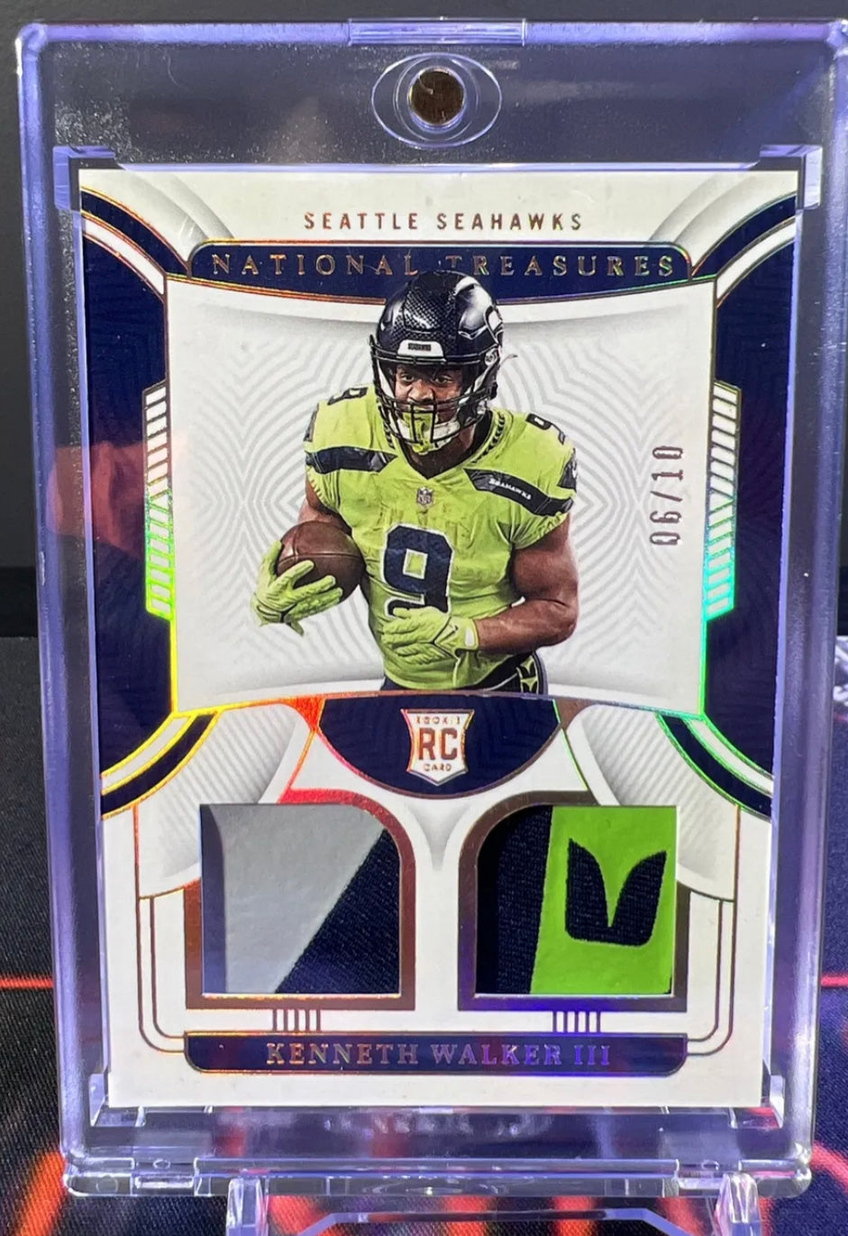2022 PANINI NATIONAL TREASURES KENNETH WALKER III GOLD RC PATCH 6/10 RDM-KWA SP