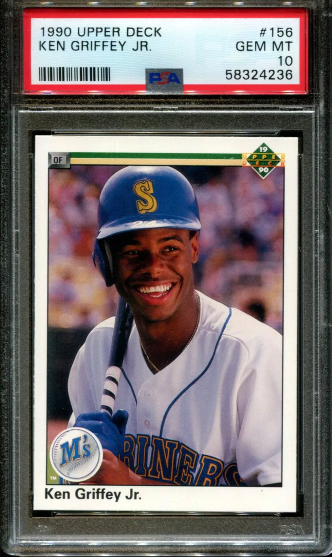 1990 UPPER DECK #156 KEN GRIFFEY JR. MARINERS HOF PSA 10