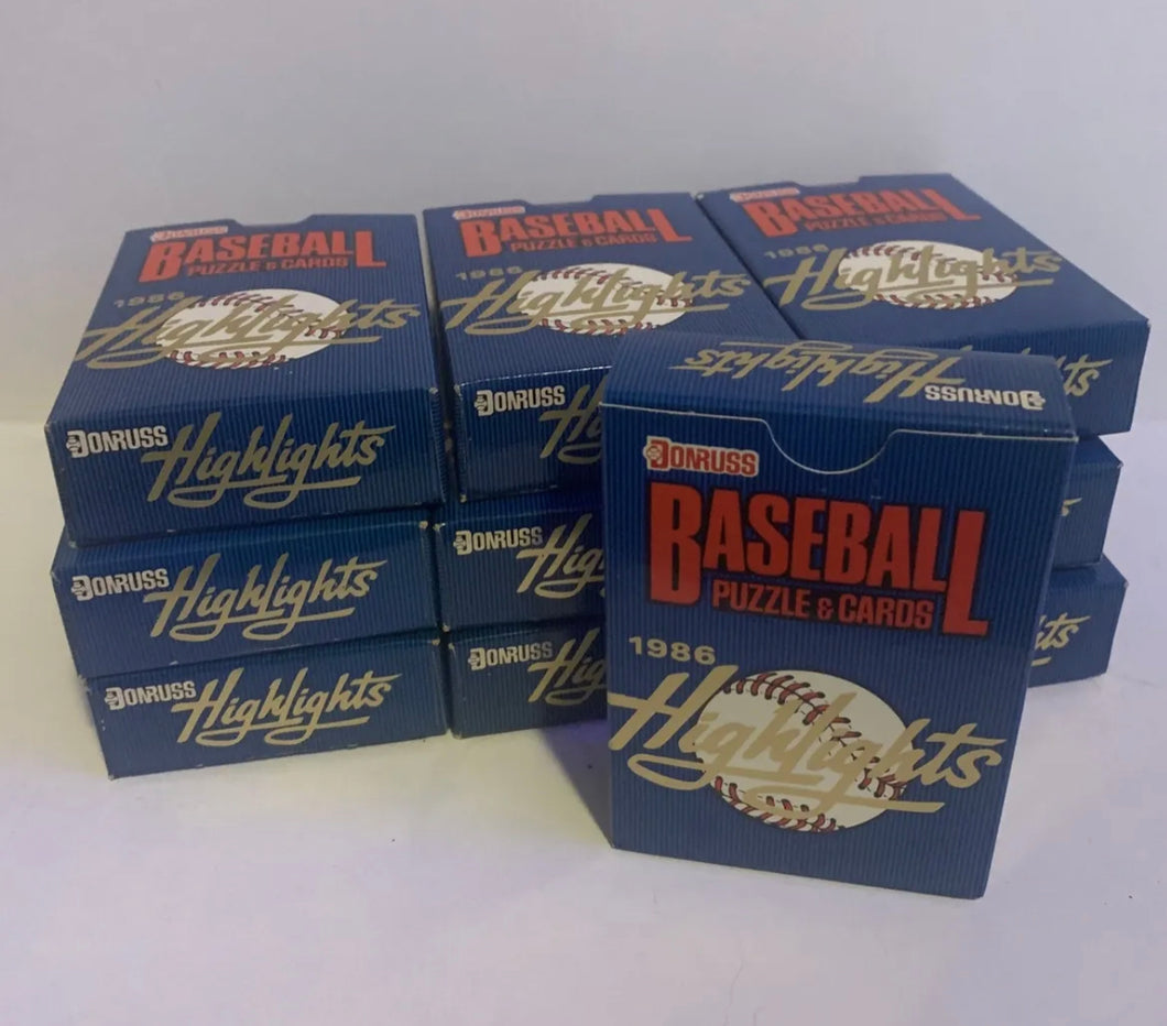 1986 Donruss Highlights Complete 56 Card Set and Puzzle - Never Opened