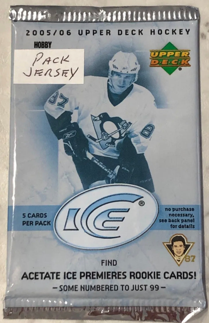 2005-06 UPPER DECK ICE HOBBY 1 PACK,GUARANTEED JERSEY,ROOKIE OVECHKIN CROSBY ???