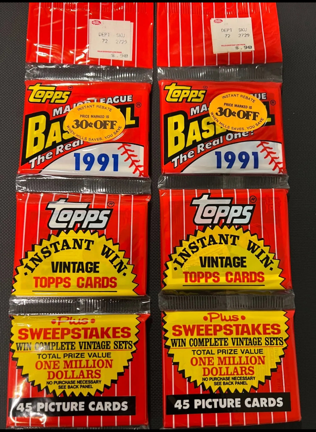 1991 Topps Glossy Baseball 1990 All-Star Complete Set 1-22 Unopened