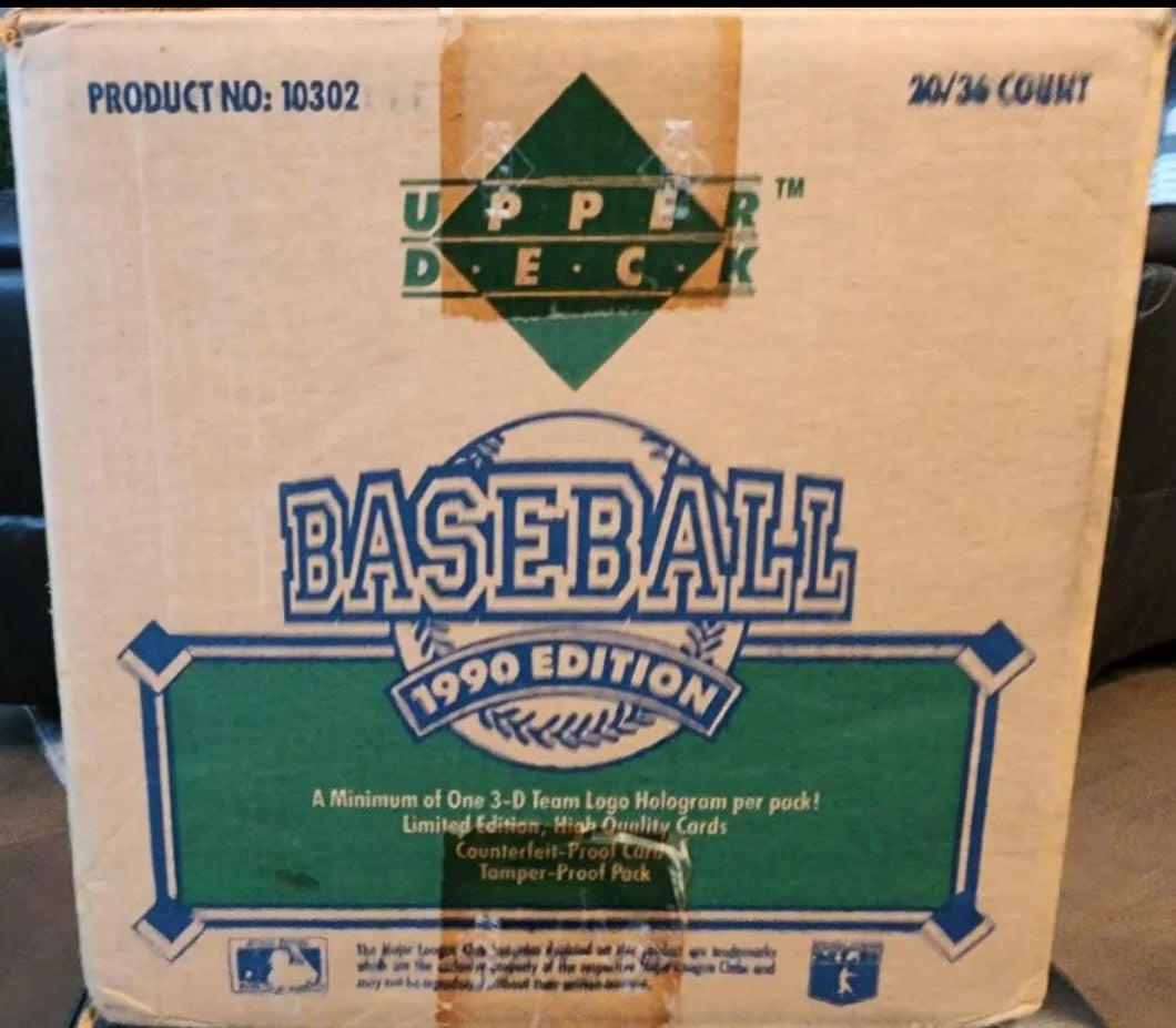 1990 Upper Deck Baseball Factory Sealed Wax Case - 20 Boxes