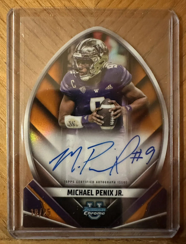 ‘23 Bowman Chrome University Future Of Football Orange MICHAEL PENIX JR Auto /25