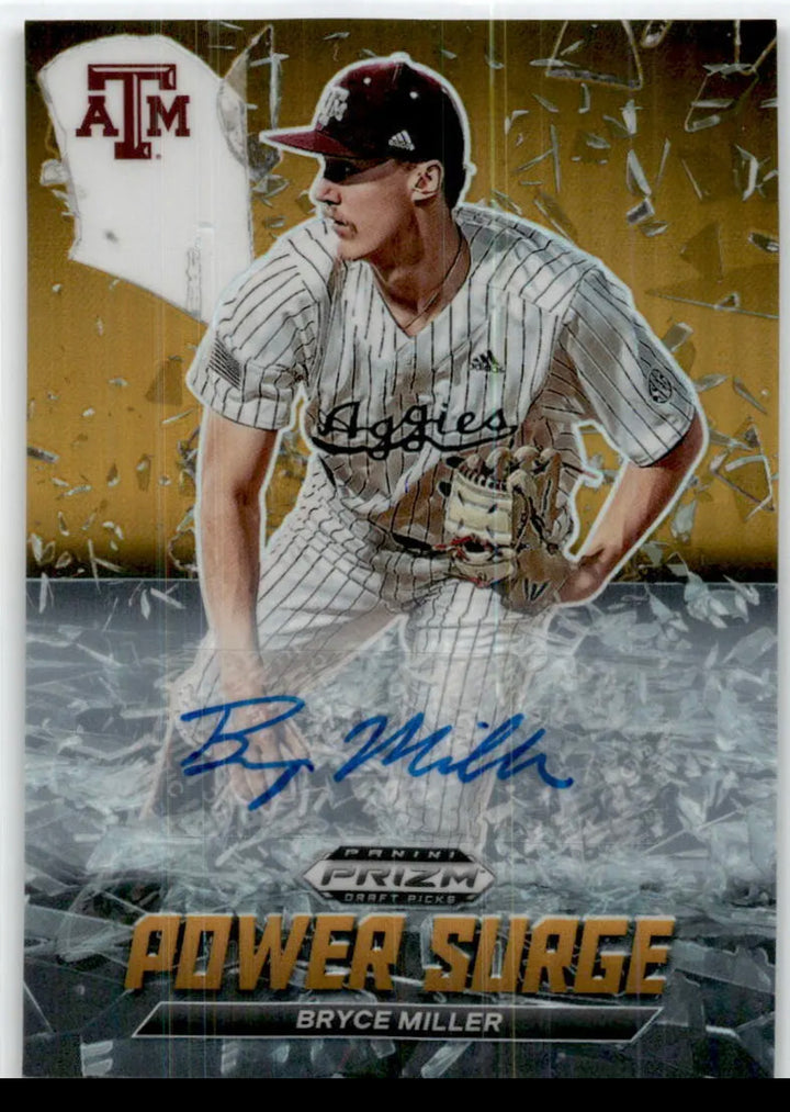 2021 Panini Prizm Draft Power Surge Gold Autographs Bryce Miller #PS-BM SN10