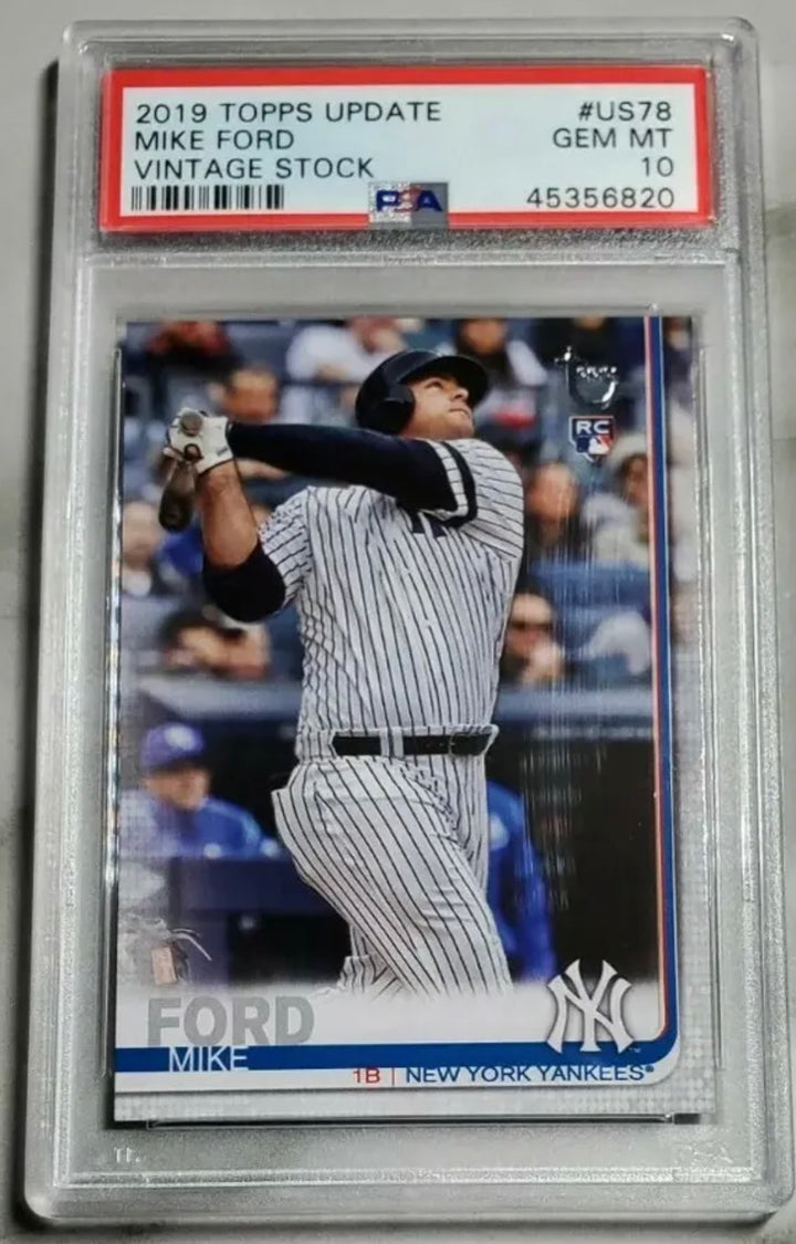 2019 topps update Mike Ford vintage stock /99 Rookie rc psa 10