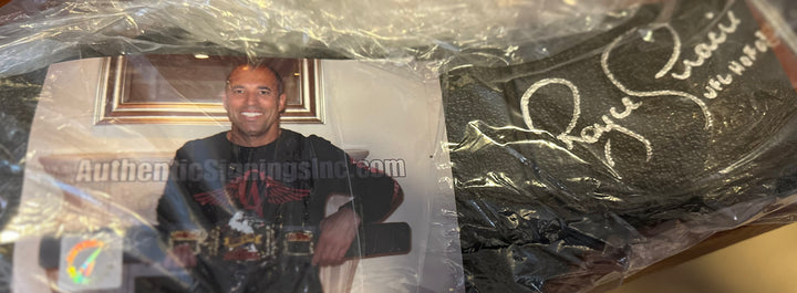 Royce Gracie UFC Signed Replica Championship Belt AND Fight Used Glove