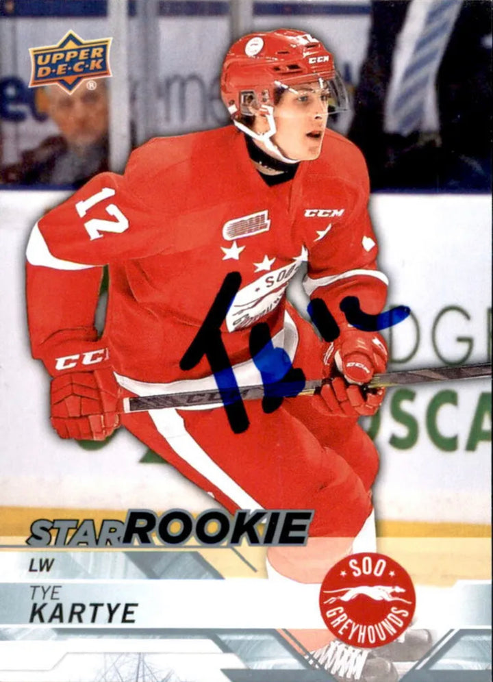Tye Kartye SIGNED auto 18/19 UPPER DECK CHL STAR RC KRAKEN