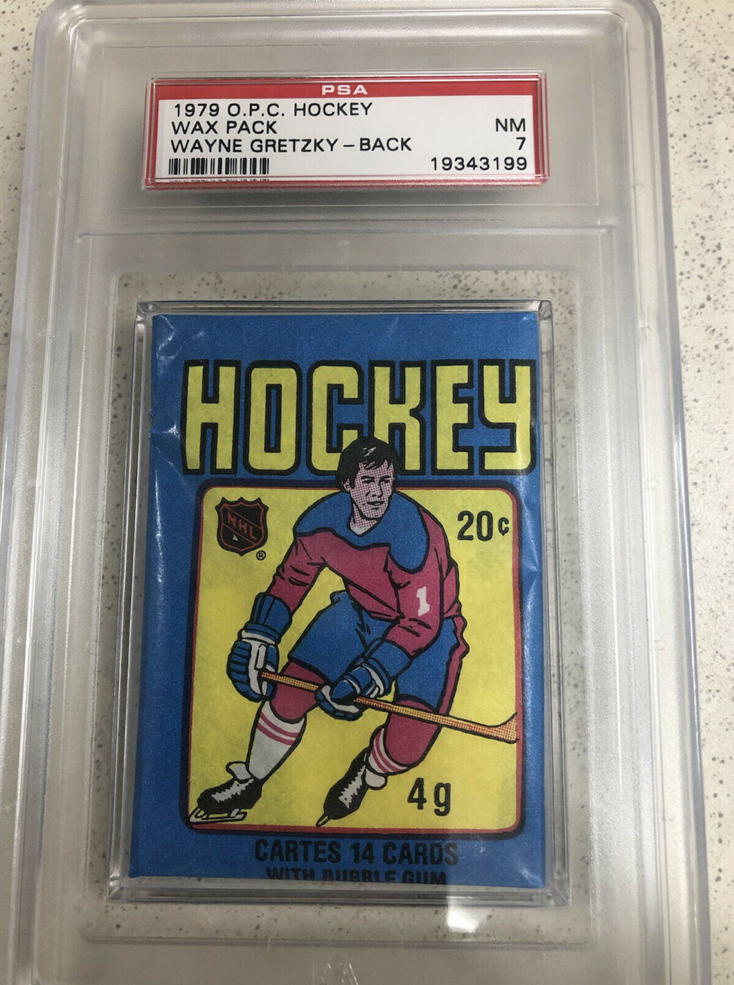 1979 O.P.C. Hockey Wax Pack PSA 7 Gretzky ROOKIE on Back