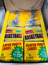 Load image into Gallery viewer, 1990 Fleer Basketball Rack Box 24 Packs Guaranteed Unopened WPK
