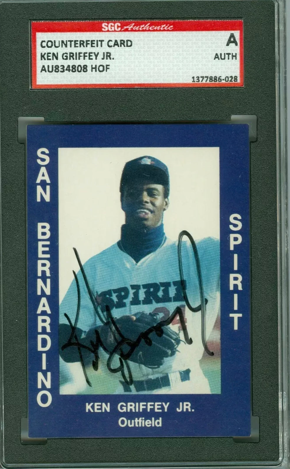 1988 Ken Griffey Jr Autographed Minor League Reprint Card SGC Authentic Encased