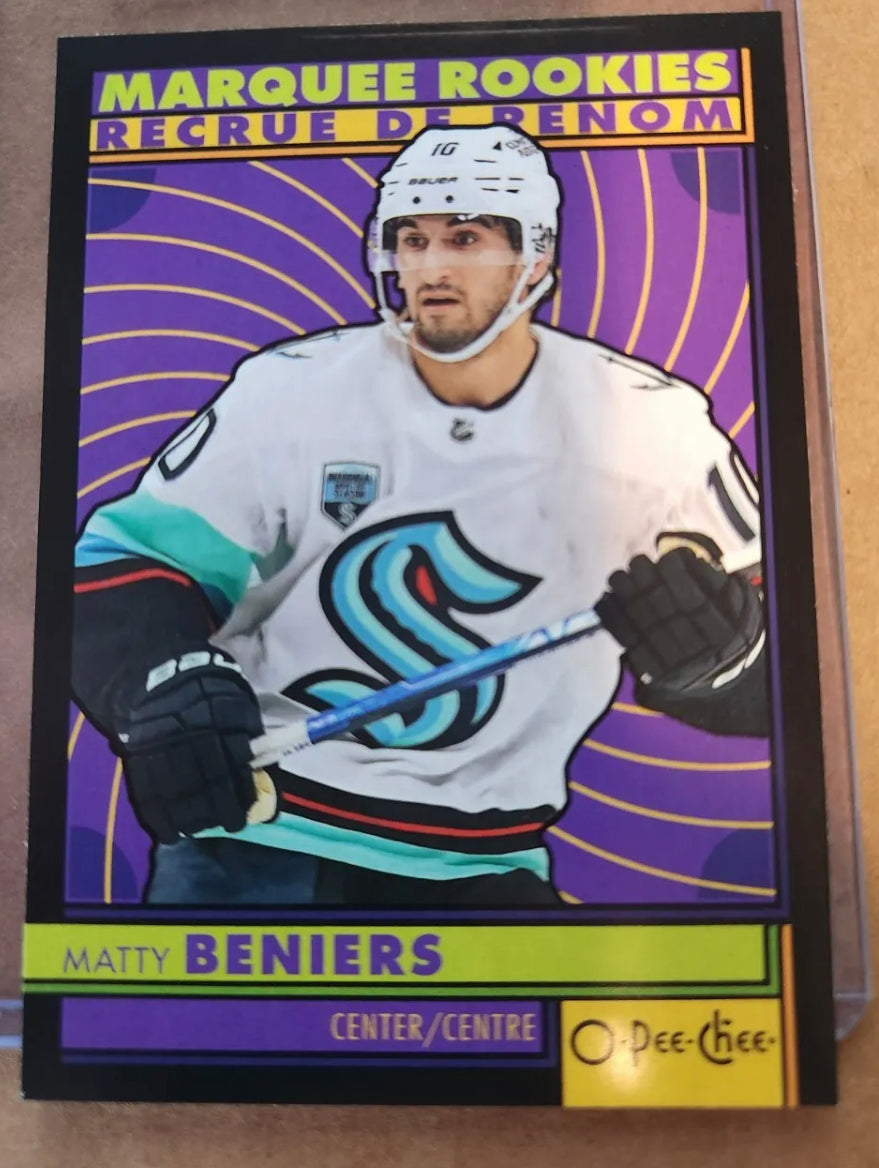 2022 23 MATTY BENIERS 2022-23 OPC #568 MARQUEE ROOKIES BLACK RETRO /100 RARE