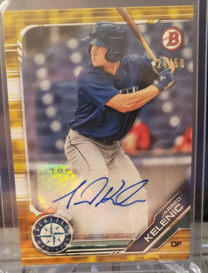 2019 Bowman Jarred Kelenic Auto Autograph RC ROOKIE GOLD PARALLEL /50!