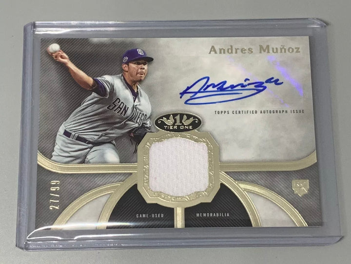 Andres Munoz 2020 Topps Tier One ⚾️ /99 Rookie RC Auto Relic