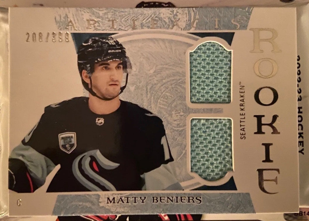 2022 Matty beniers rookie parallel jersey patch