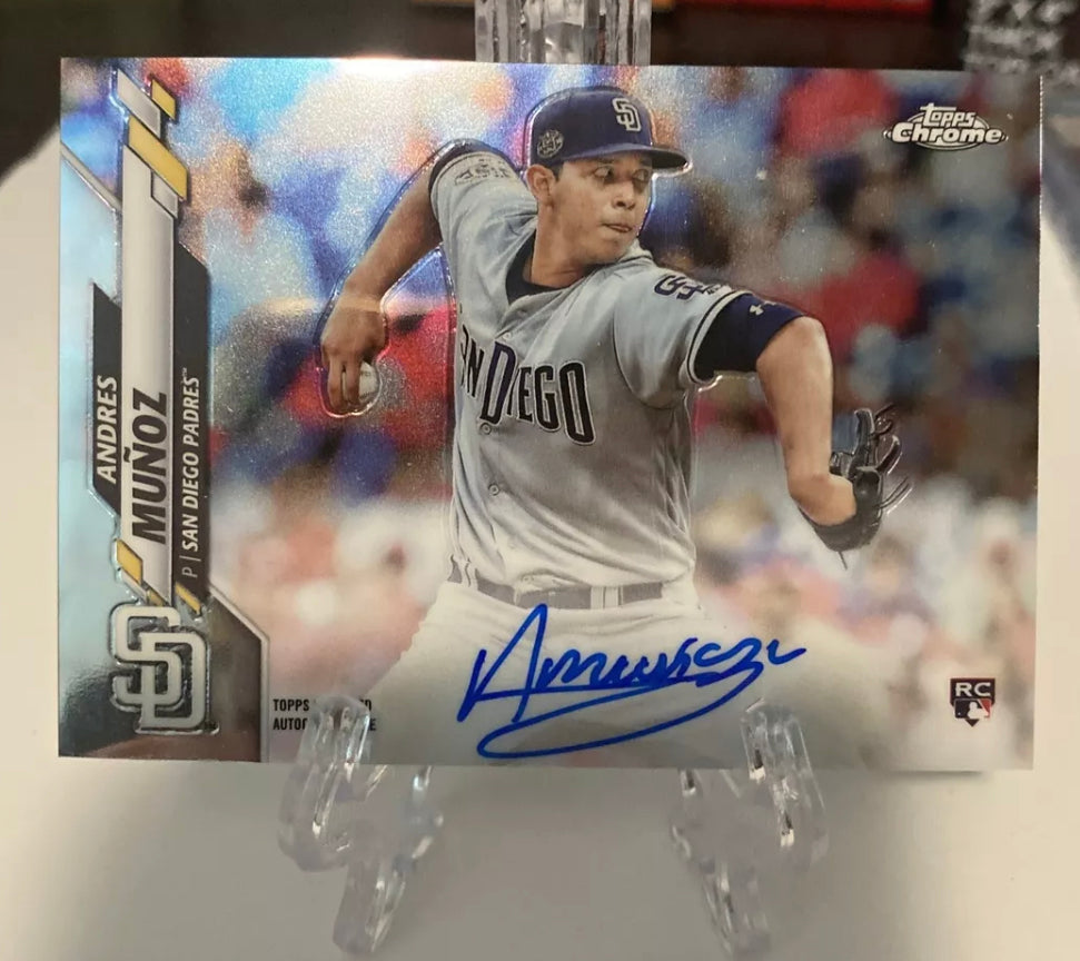 2020 TOPPS CHROME #RA-AMU ANDRES MUNOZ AUTO SIGNED ROOKIE RC MARINERS