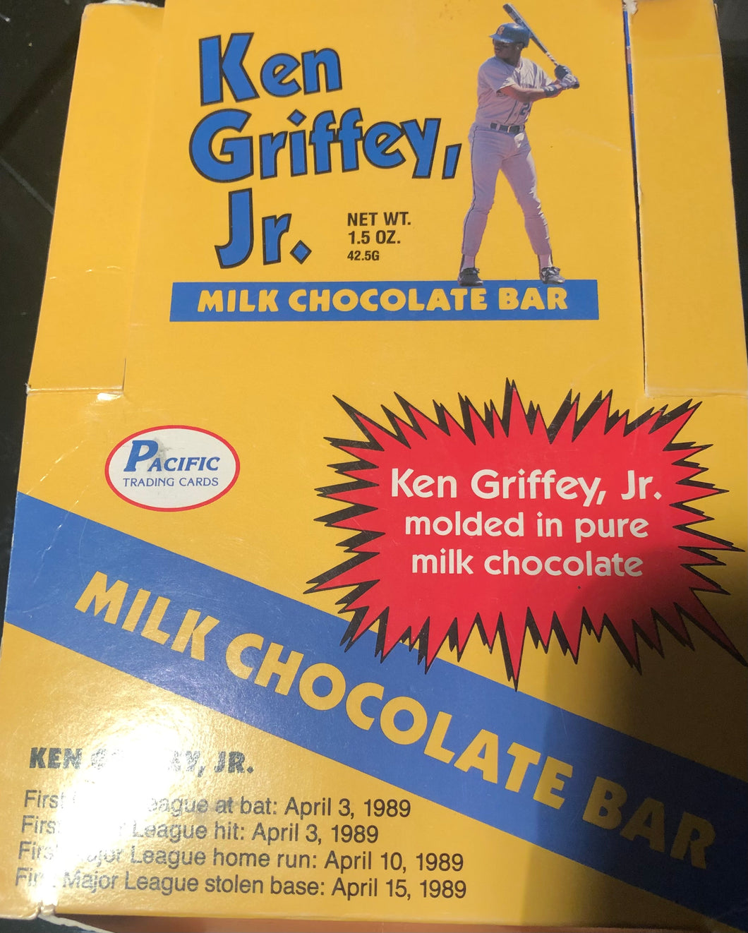 1989 Pacific Trading Cards Griffey Jr Chocolate Bars 24ct