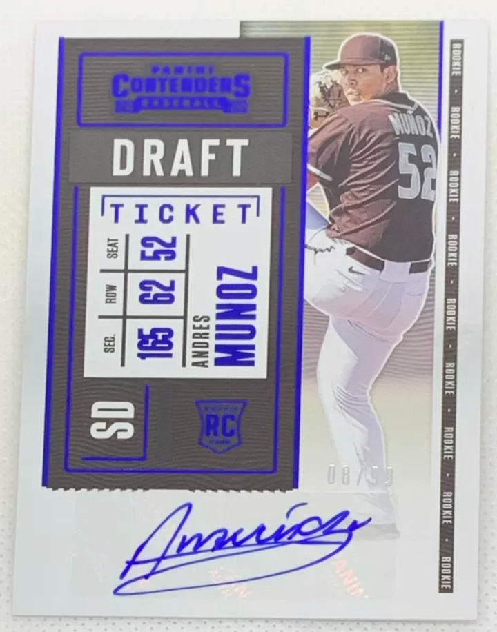 Andres Munoz 2020 Panini Contenders Rookie RC Auto /99 ( Padres )