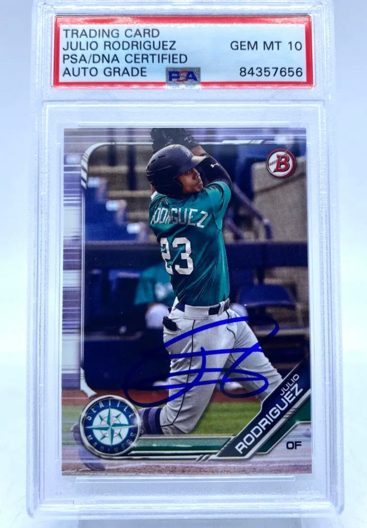 2019 Bowman Draft Julio Rodriguez Signed Rookie RC #BD-60 PSA/DNA Auto GEM MT 10