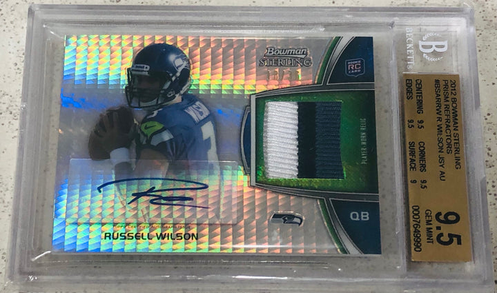 2012 Bowman Sterling Refractor Wilson /36 BGS 9.5 /10 Auto Patch 3 Color