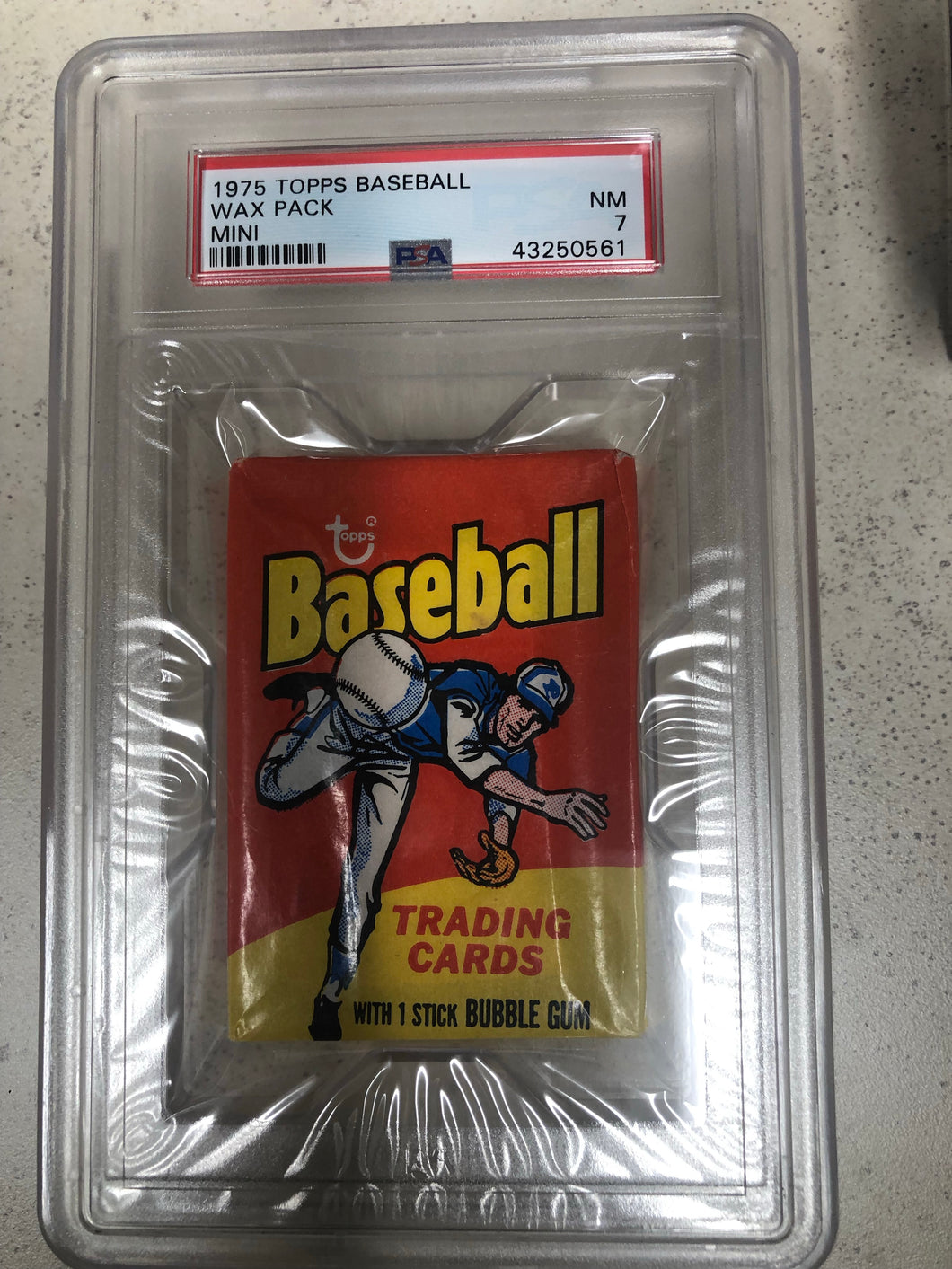 1975 Topps Mini Baseball Wax Pack Psa 7