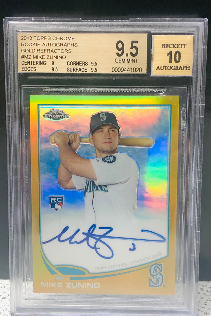 2013 Topps Chrome Gold /50 Mike Zunino RC BGS 9.5/10 Auto